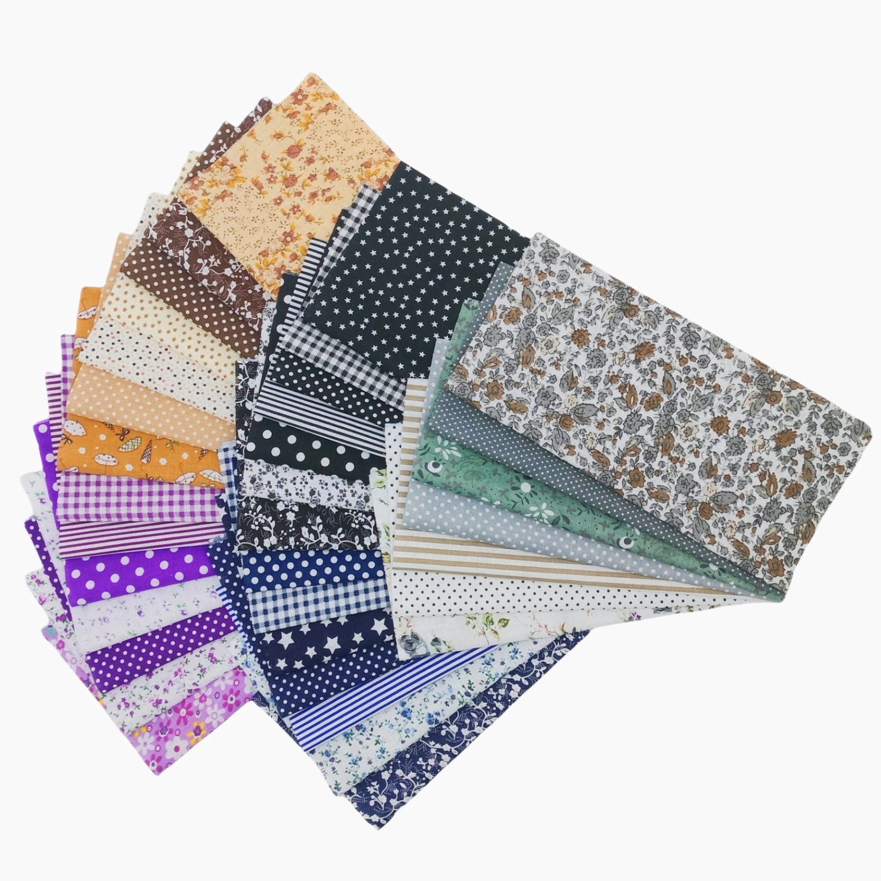 Cross-Border Cotton Plain Fabric Handmade DIY Patchwork Fabric Set 35 Pieces Plain Cotton Fabric