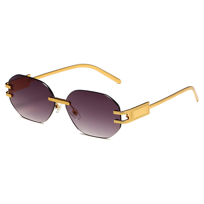 Picture of Cross-Border New Ins Style Frameless Cut-Edge Sunglasses Polygonal Fashion Internet Celebrity Sunglasses Women's Trendy Street Style Sunglasses