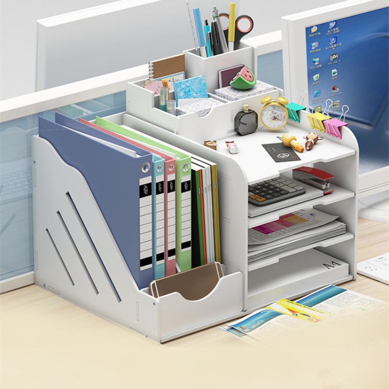 File shelf multi-layer folder storage box desktop organizing artifact office supplies storage rack book stand