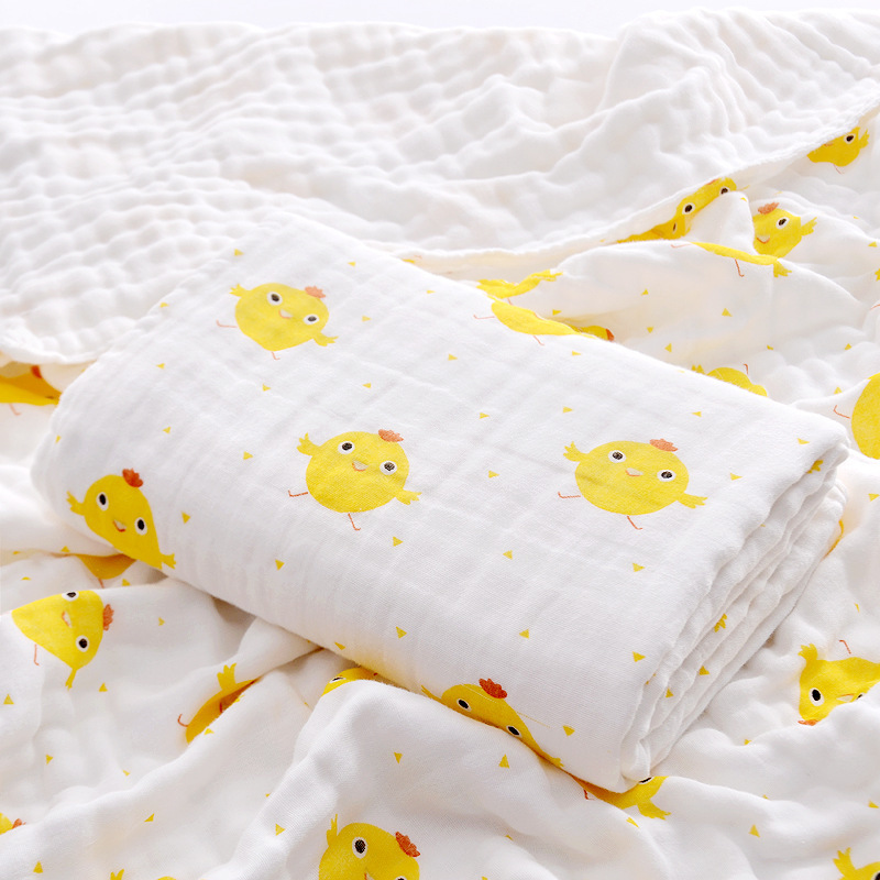 Picture of Baby Bath Towel Pure Cotton Wholesale Pure Cotton Four-Layer Gauze Newborn Wrap Summer Newborn Baby Supplies Children's Blanket