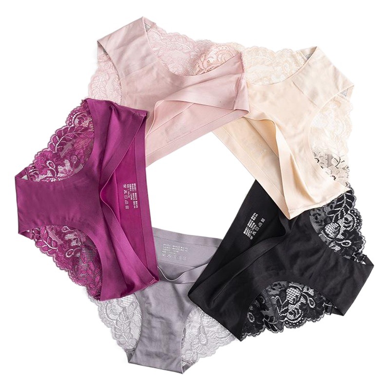 New Women's Underwear Pearl Cloth Lace Stitching Sexy Underwear Women's One-piece Seamless Women's Underwear Briefs