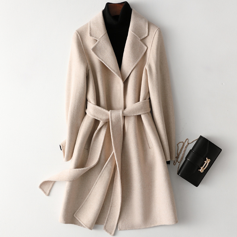 Picture of Double-Sided Cashmere Outwear for Women Mid-Length 2025 Autumn and Winter New Slim Fashion Classy Woolen Outwear for Small People