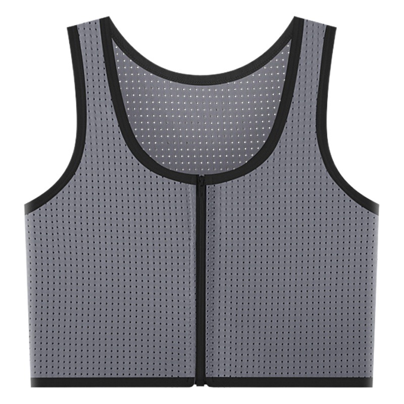 Straight supply zipper thin chest les chest anti-shake bandage super flat female student underwear vest short big chest