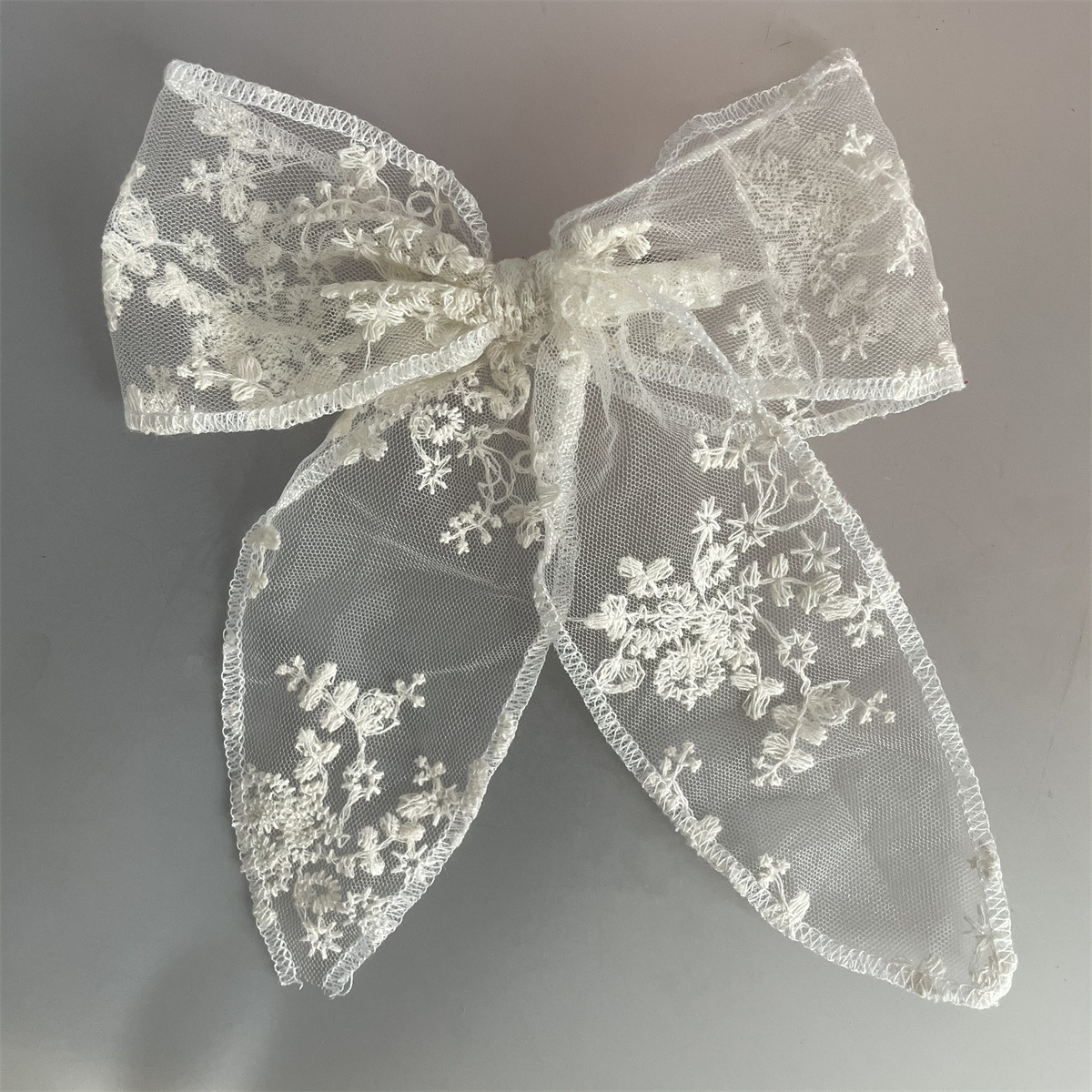 Picture of Super Fairy Lace Bow Hairpin Hairrope Sweet Temperament Top Clip Hairpin Hair Accessories Headdress Spring Clip