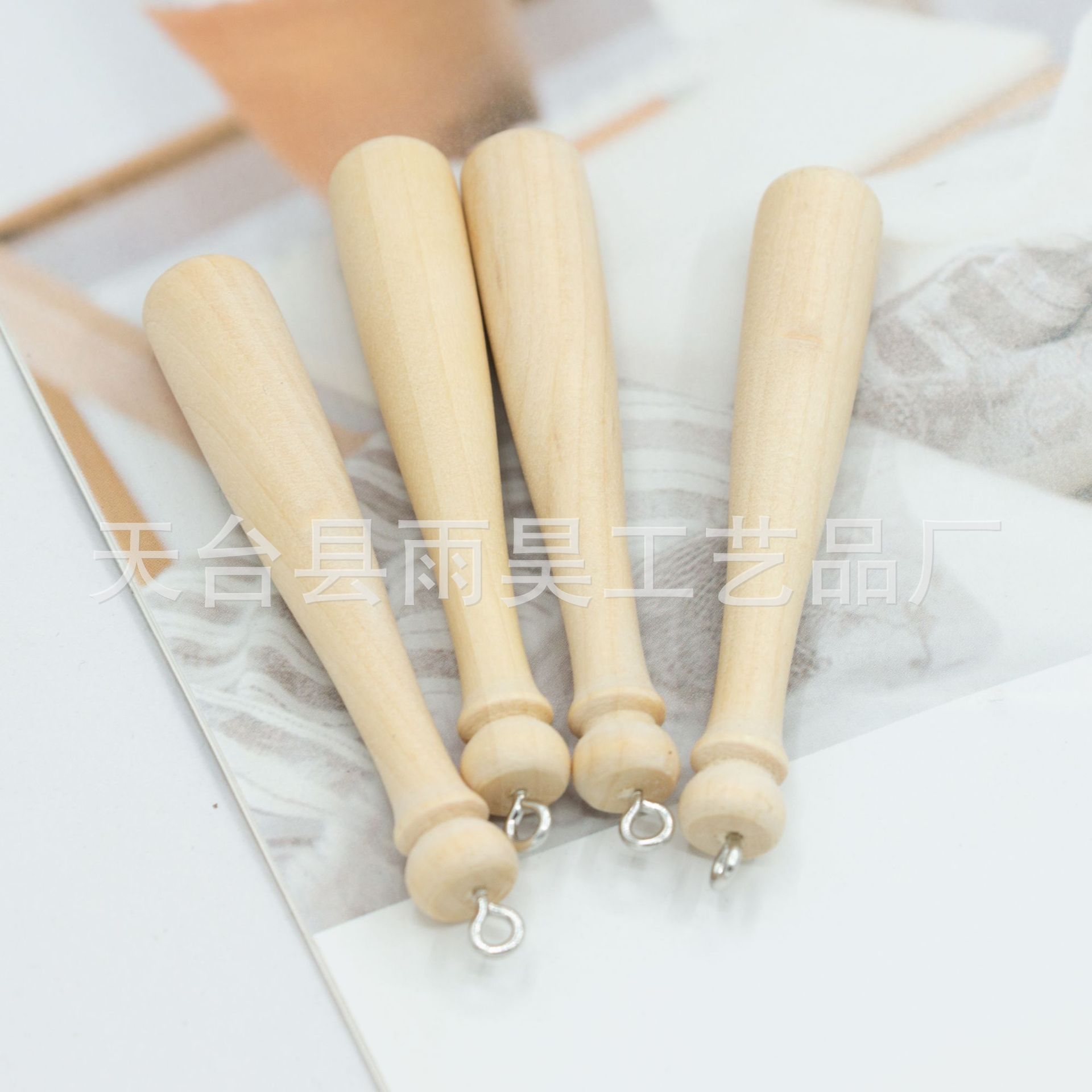 Wholesale Baseball Wooden Beads Baseball Stick Baseball Keychain DIY Jewelry Accessories Pendant