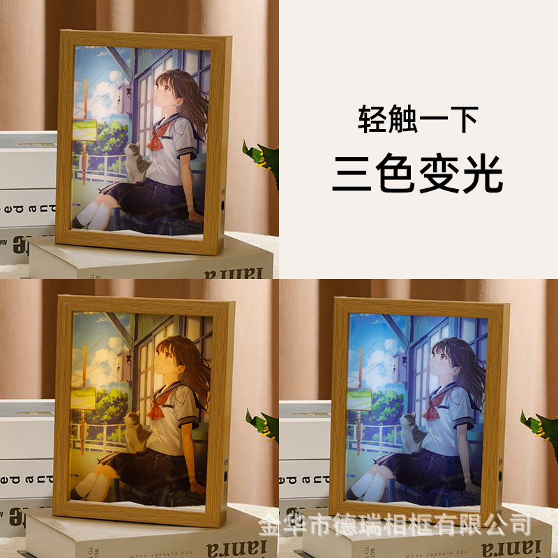Light painting photo frame touch light with magic mirror night light handmade ornaments to send girlfriend girlfriends manufacturers in stock wholesale painting
