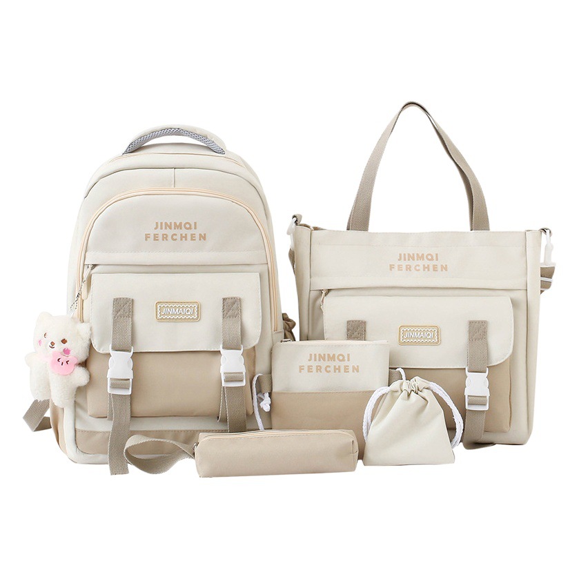 Schoolbags, Primary School Children's School Backpacks, Junior High School Students, Middle School Students, High-Quality Wholesale Customized Five-Piece Backpacks
