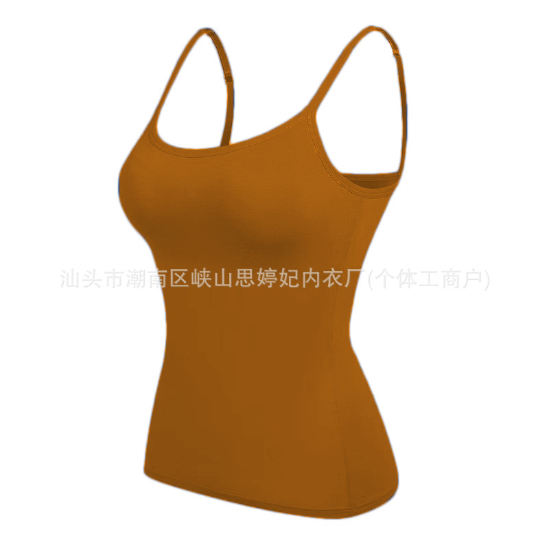 Cross-Border Amazon Camisole Women's Modal with Breast Pad All-In-One Outer Wear Without Rims Cup Bottoming Intimates