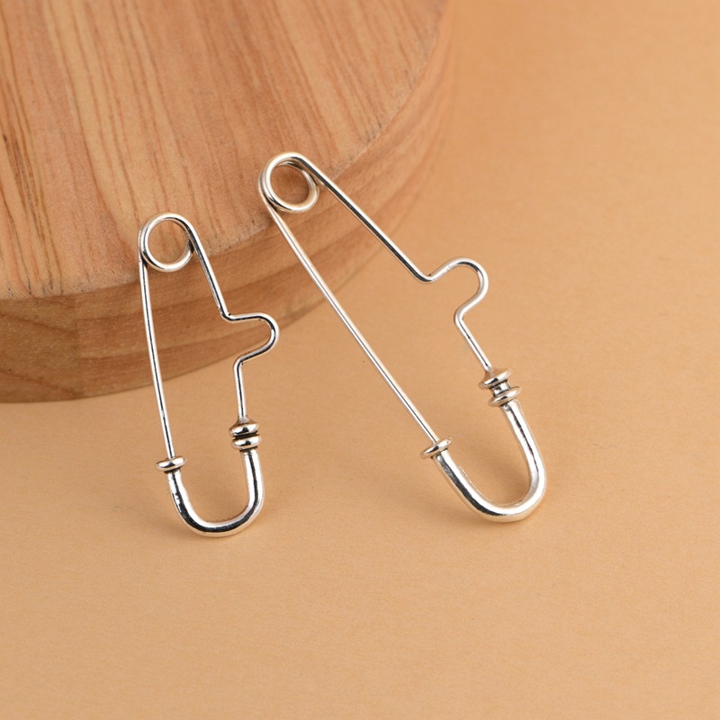 King of Deer S925 Silver Simple Plain Silver U-shaped Light Luxury Design Pin Brooch Collar Pin Sterling Silver Jewelry