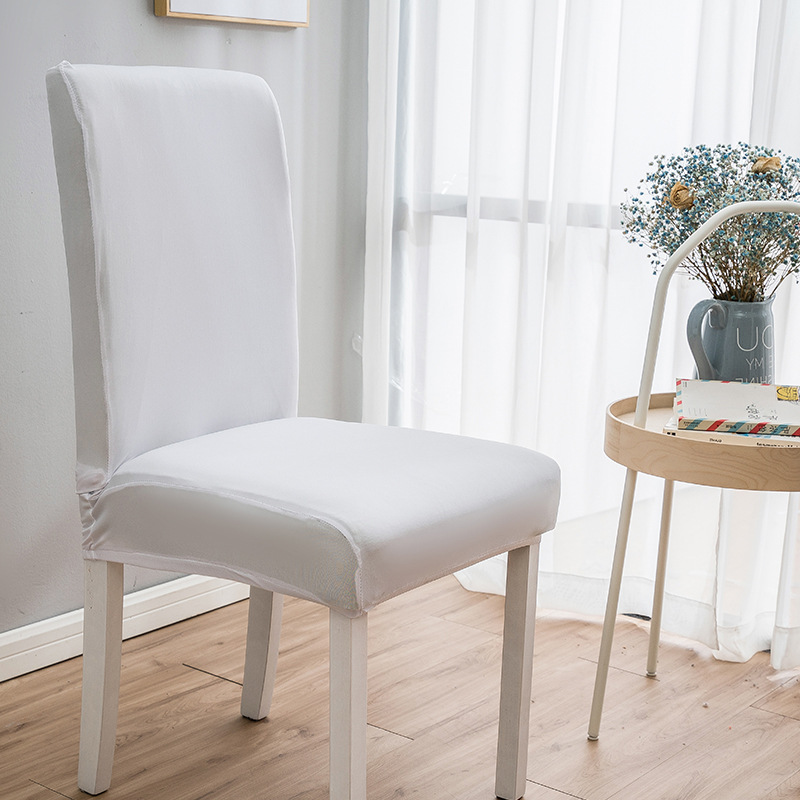 Picture of Cross-border plain milk silk elastic chair cover hotel restaurant half chair cover conference conjoined chair cover wholesale