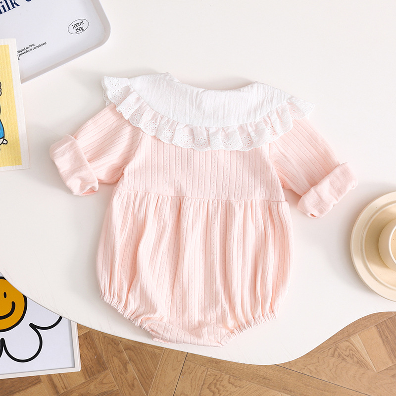 Picture of 2023 baby triangle sheath spring clothes baby girl romper romper newborn pajamas spring and autumn jumpsuit
