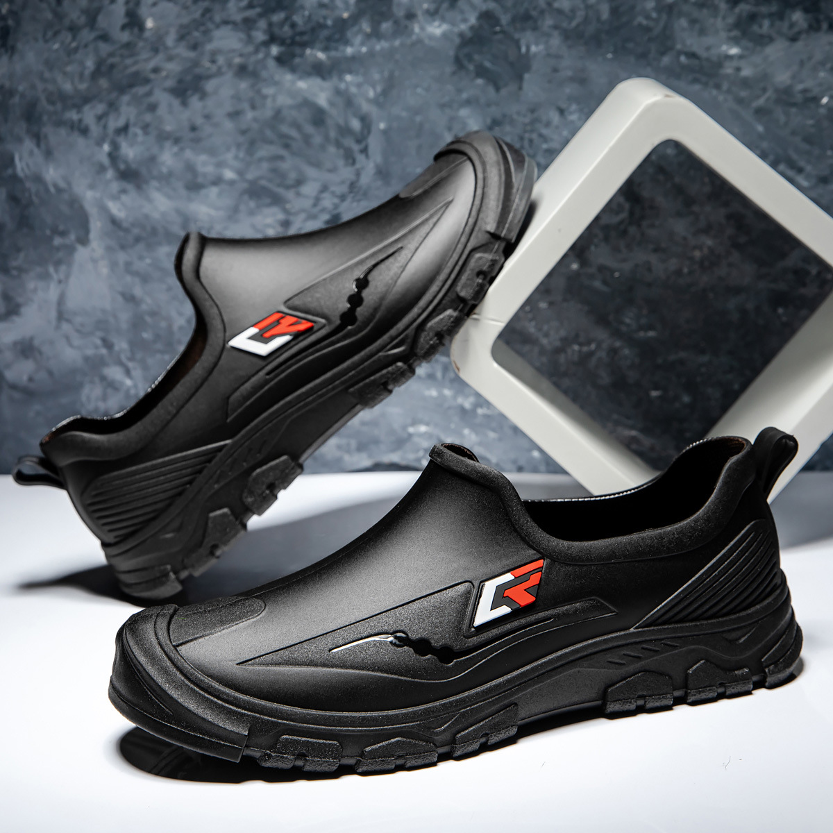 Cross-border Low-top Anti-slip Waterproof Shoes Fashionable Outer Wear Rubber Shoes Men's Kitchen Car Wash Work Rain Boots Men's Rain Boots