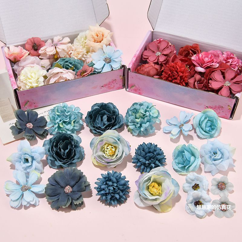 Simulation flower rose chrysanthemum lucky flower peony flower antique shooting Chinese clothing hair accessories diy pain bag material