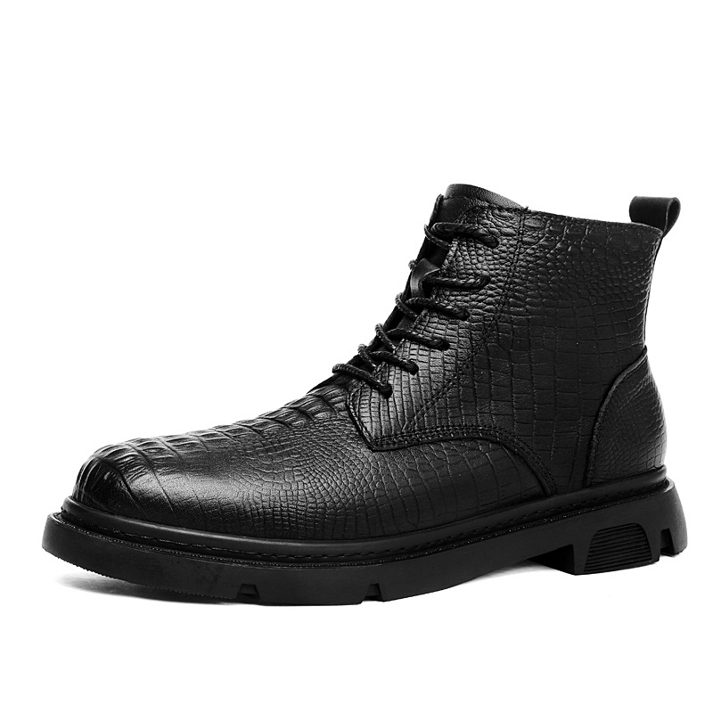 D8960 men's Martin boots outdoor work boots winter high-top lace-up outdoor plus size genuine leather leather boots