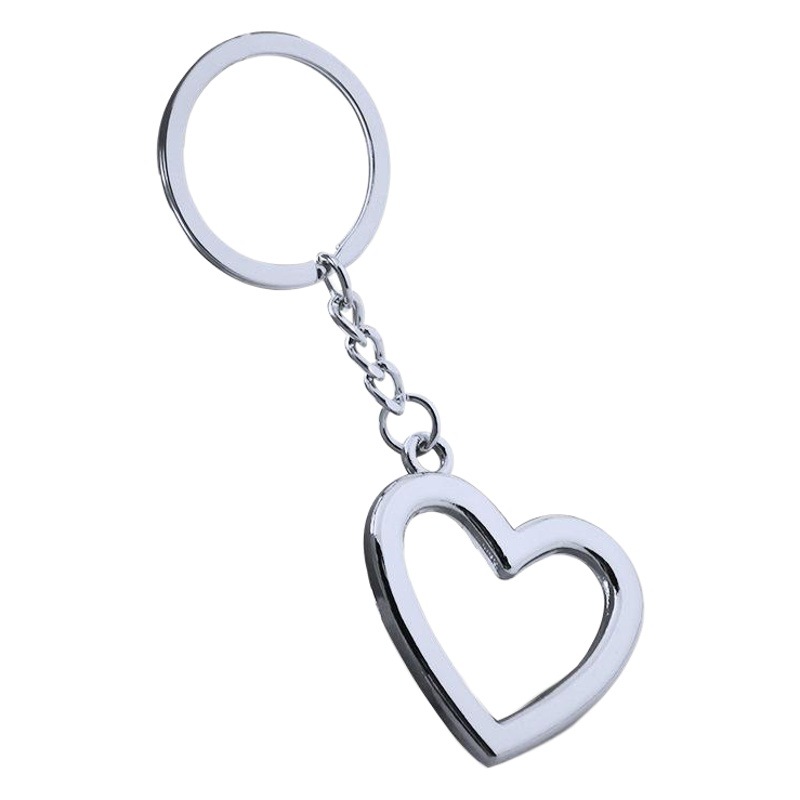 Factory wholesale key chain personality metal peach heart photo frame key chain pendant creative exquisite peach heart gift