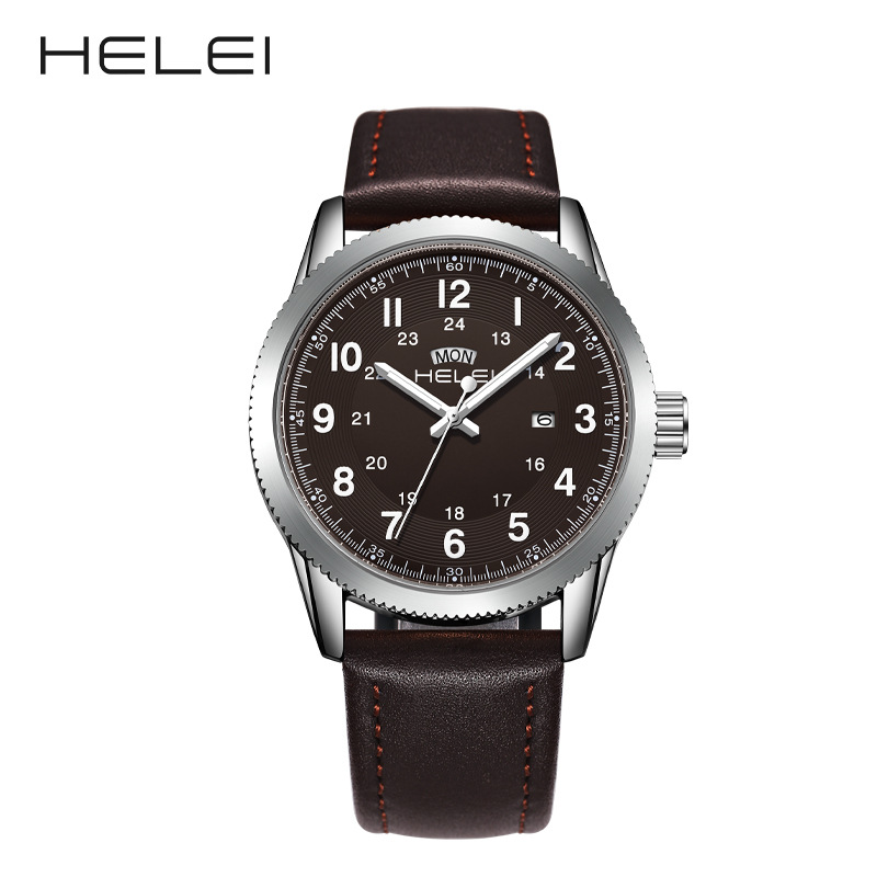 Picture of Foreign Trade New 2024 Outdoor Sports Quartz Watch Men's Watch Genuine Leather Strap Live Broadcast Non-Mechanical Watch