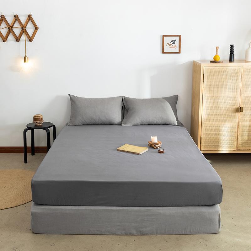 Picture of Strictly Selected Wholesale Solid Color Sanding Bed Cover Household Modern Simple Bed Cover Dormitory Bedding Single-Piece Mattress Cover
