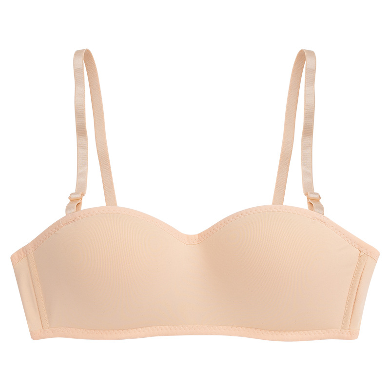 Picture of Cross-border Non-slip Strapless Small Chest Gathering Underwear Beautiful Back Tube-wrap Chest Summer Thin Cup Thin Shoulder Strap Traceless Bra