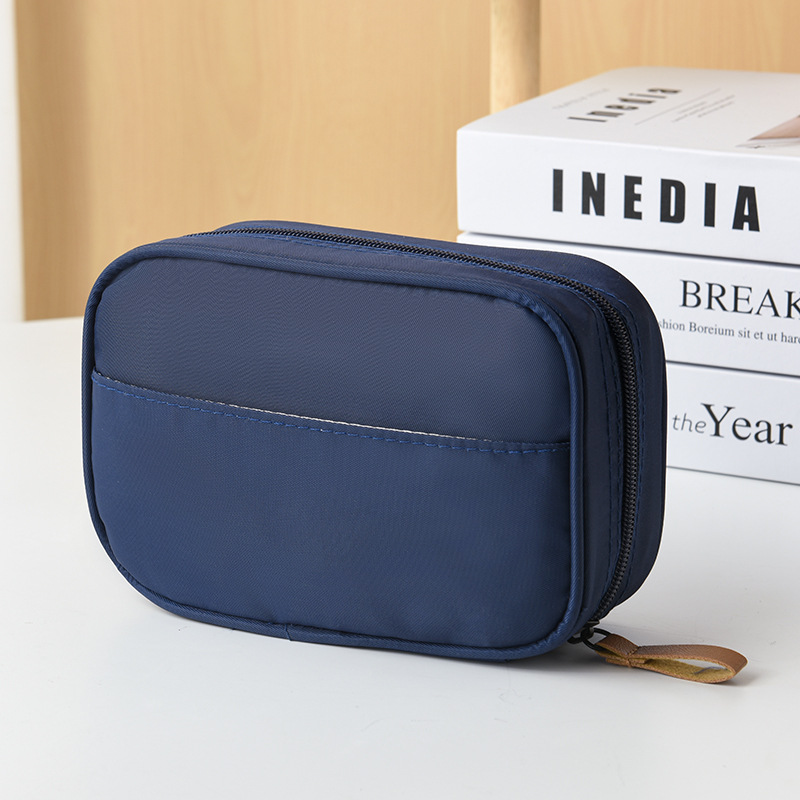 Picture of Solid Color Simple Cosmetic Bag Small High-value Portable Multi-functional Wash Bag Layered Dirt-resistant Large Capacity Storage Bag