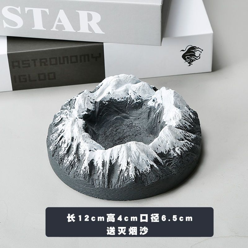 Volcano Ashtray for Home Living Room, Trendy Office Ashtray, Snow Mountain Ornament, Simple Nordic Trendy Style