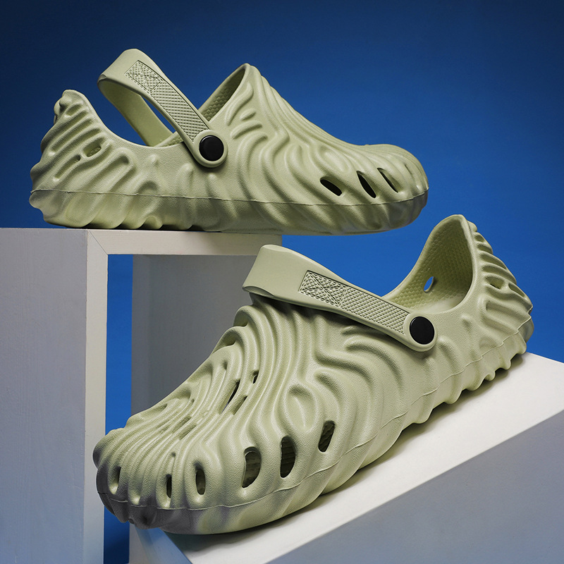 Fingerprint Cave Shoes Couple's Summer Large Size Men's Sandals Women's Fashionable Non-Slip Toe Sandals and Slippers Wading Beach Shoes