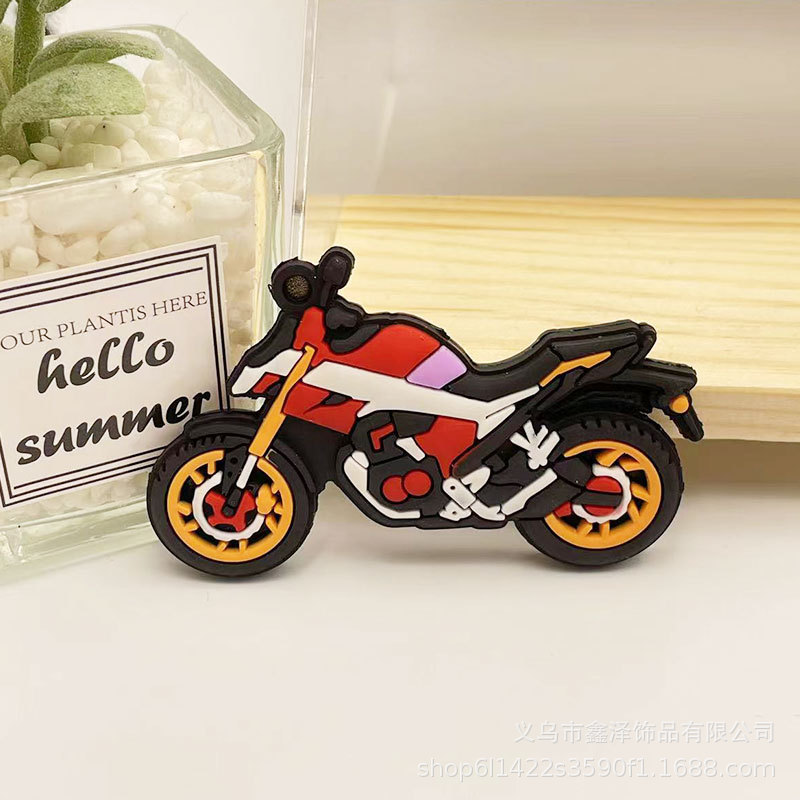 Picture of Key chain pendant doll creative double-sided simulation motorcycle bag pendant PVC key chain small gift wholesale