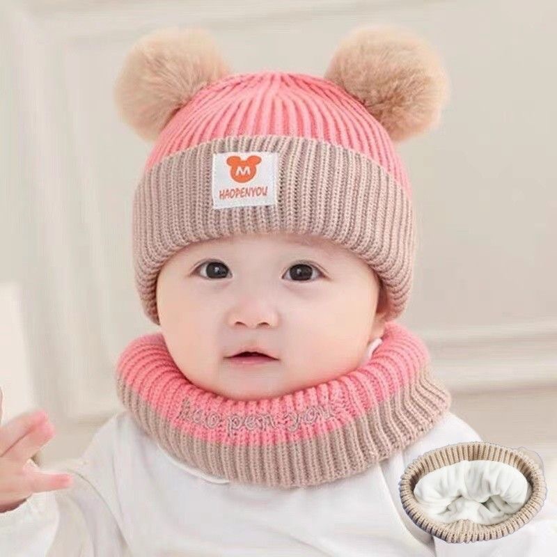 Picture of Children's hat autumn and winter girls' pullover hat Korean-style knitted hat colorful wool hat baby boys' warm earmuffs hat tide