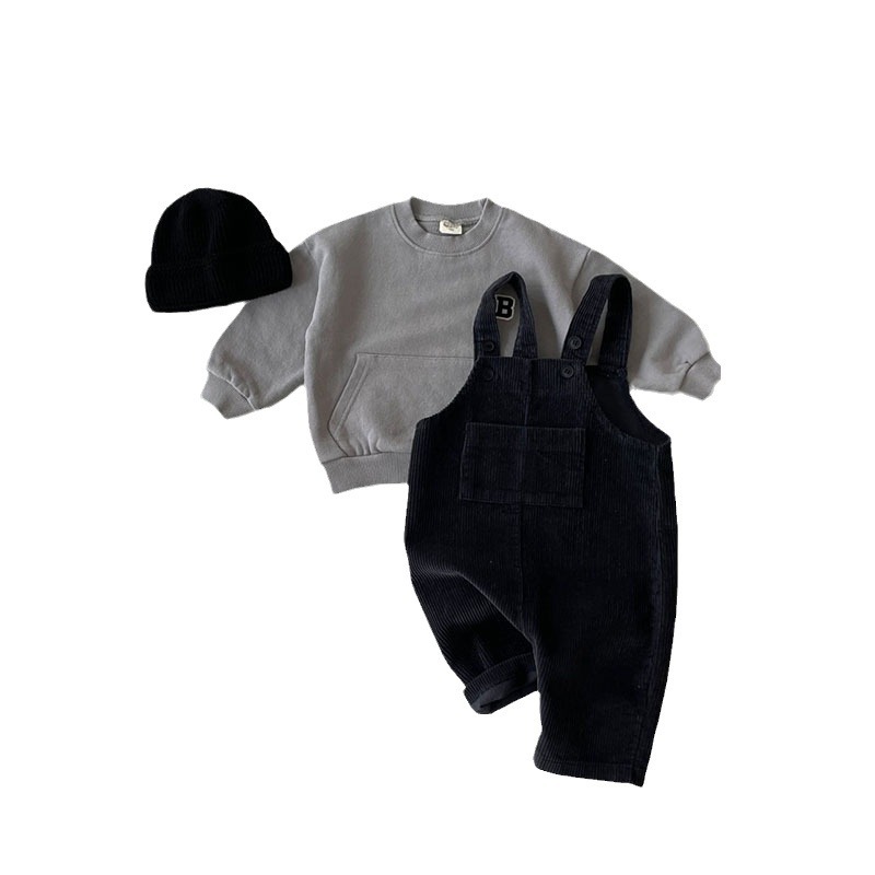Picture of Children's Wear Infant and Toddler Korean-style Ins Spring and Autumn Unisex Infant and Toddler Multi-color Corduroy Korean-style Casual Strap Pants