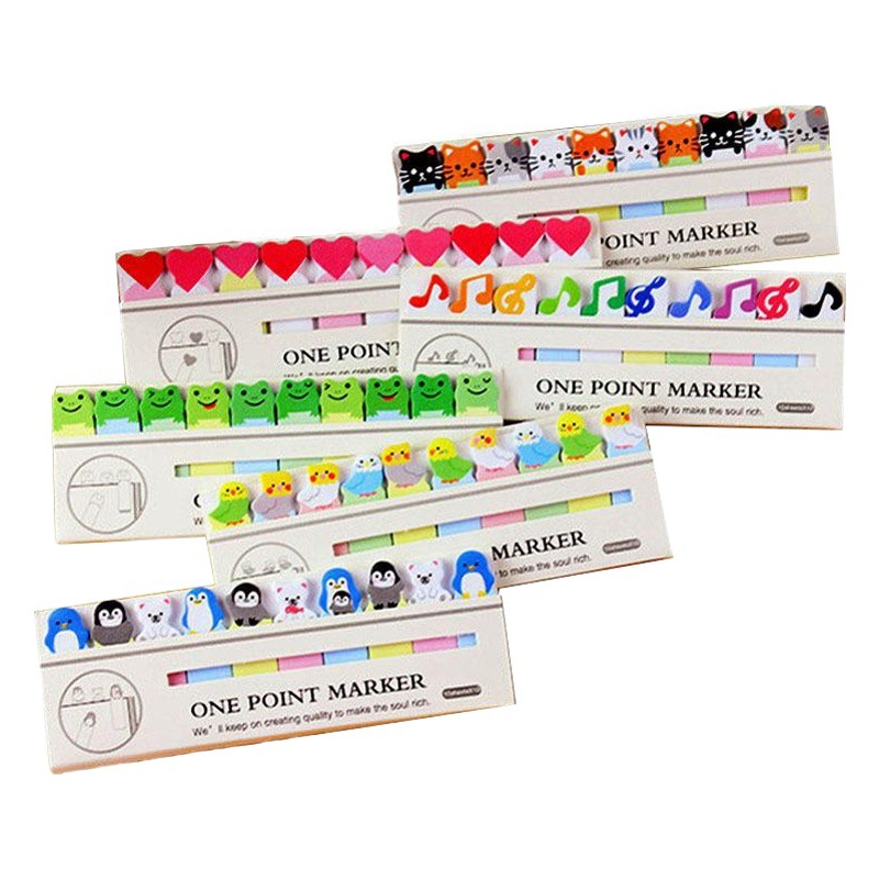 Row Seat mini flower cat sticky note cute cartoon black cat sticky note creative special-shaped note strip fresh index sticker