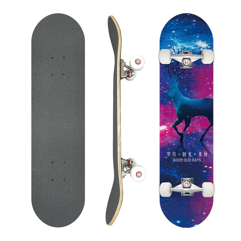 Picture of 31 inch skateboard professional adult street maple four-wheel beginner children double rocker concave skateboard