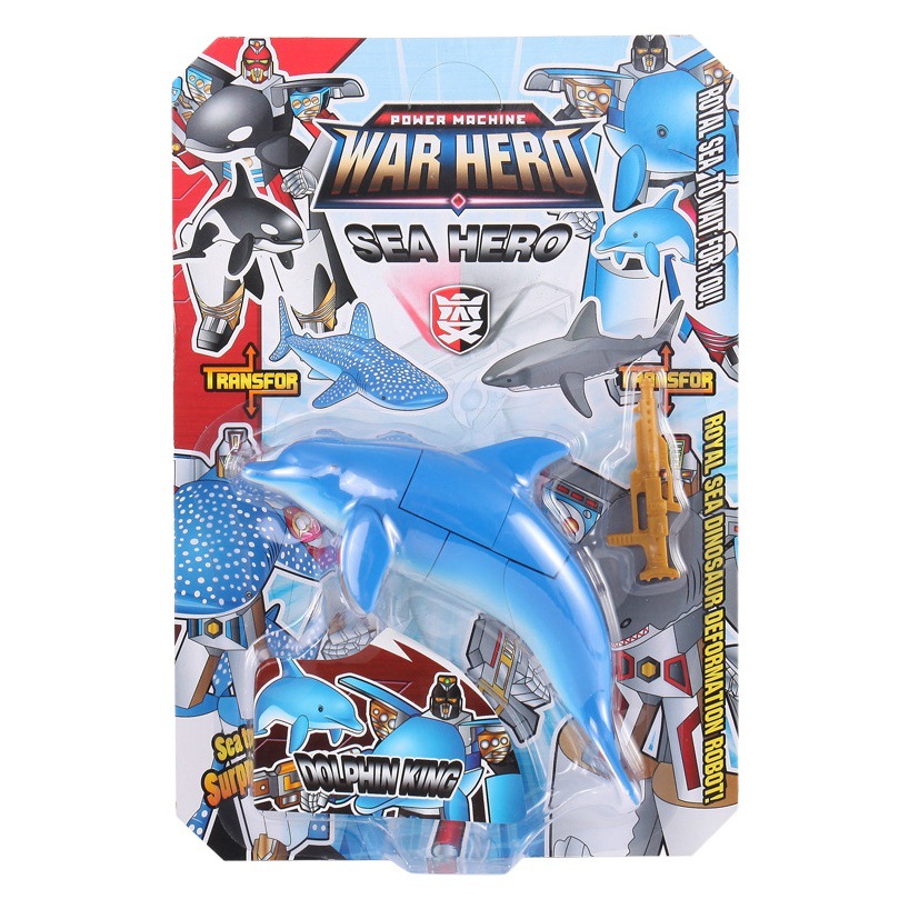 Ocean Park Kingdom deformation Dolphin great white shark Tiger whale shark aquarium robot Educational Toy Machine battle soldiers