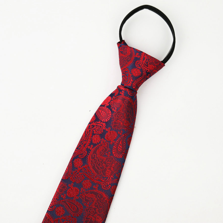 Picture of Men's business formal wear stripe free zipper wholesale lazy tie 8CM logo LOGO factory wholesale