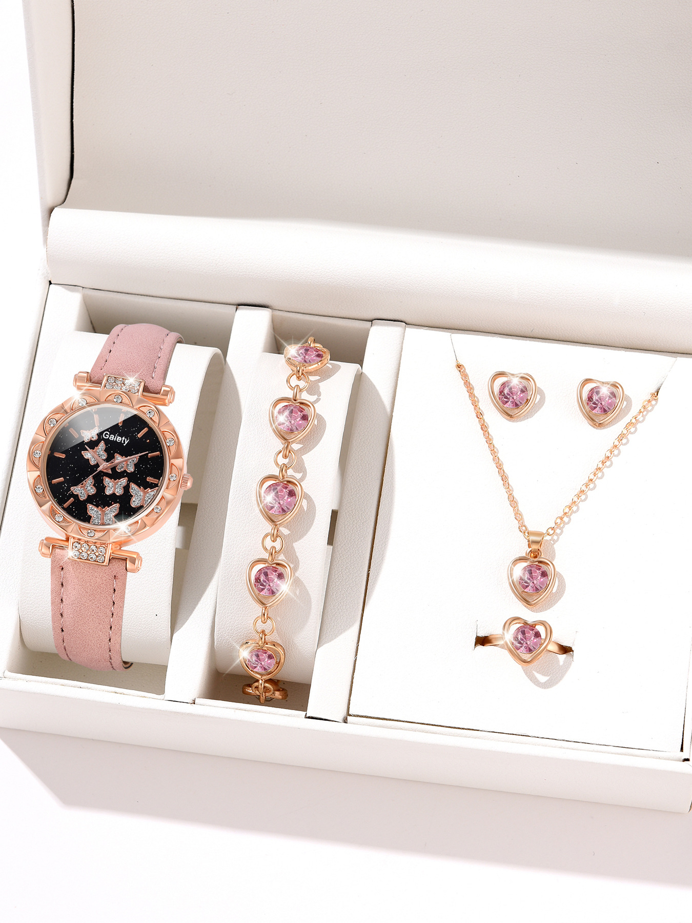 Picture of New TikTok Popular Women's Watch Fashion Personality Simple Watch Butterfly Digital Belt Watch Set