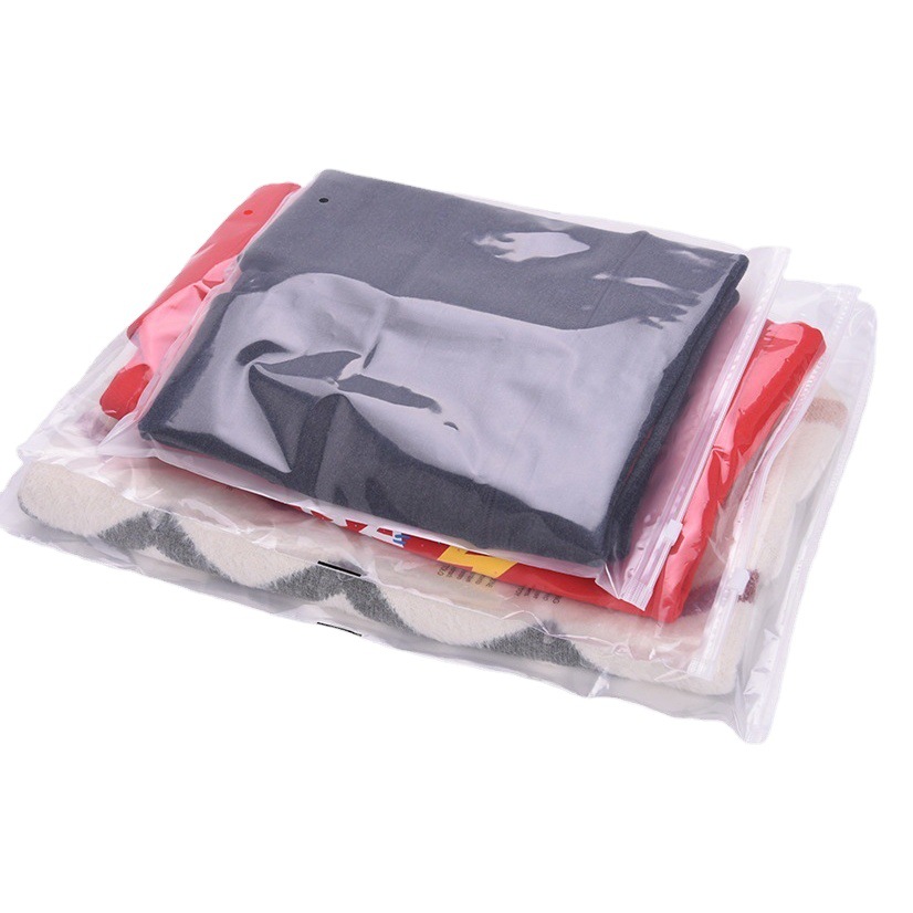 Pe Frosted Clothing Zipper Bag Underwear Socks Packaging Bag Clothes Storage Transparent Dustproof Waterproof Thickened