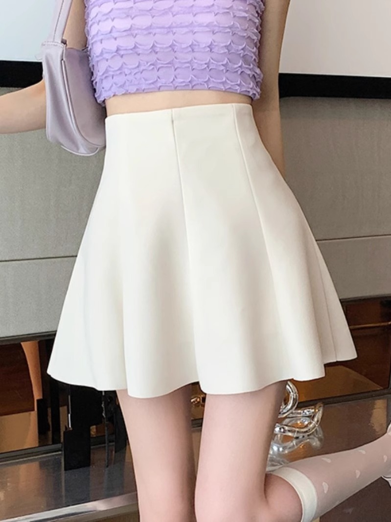 Women's Skirt 2024 Spring New Arrival Junior High Waist Slimming Hip Skirt A- Shaped Pleated Skirt