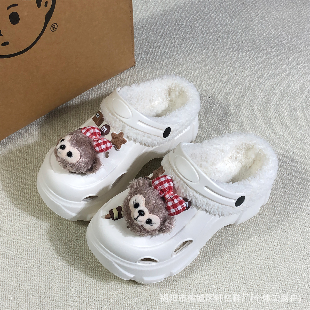 EVA Cotton Slippers Women's Winter Waterproof Home Thick Bottom Fleece Bag with Student Dormitory Cute Indoor Warm Cotton Shoes