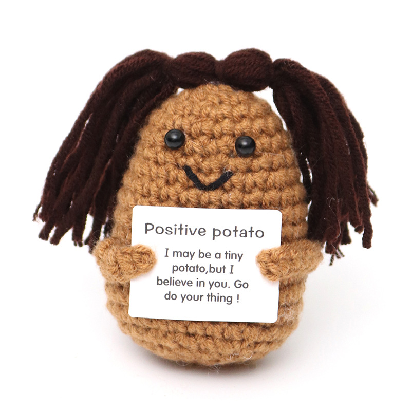 Picture of Cross-Border Hot-Selling Wool Crochet Positive Energy Potato Knitted Wool Cucumber Positive Energy Wool Crocheted Doll Finished Product