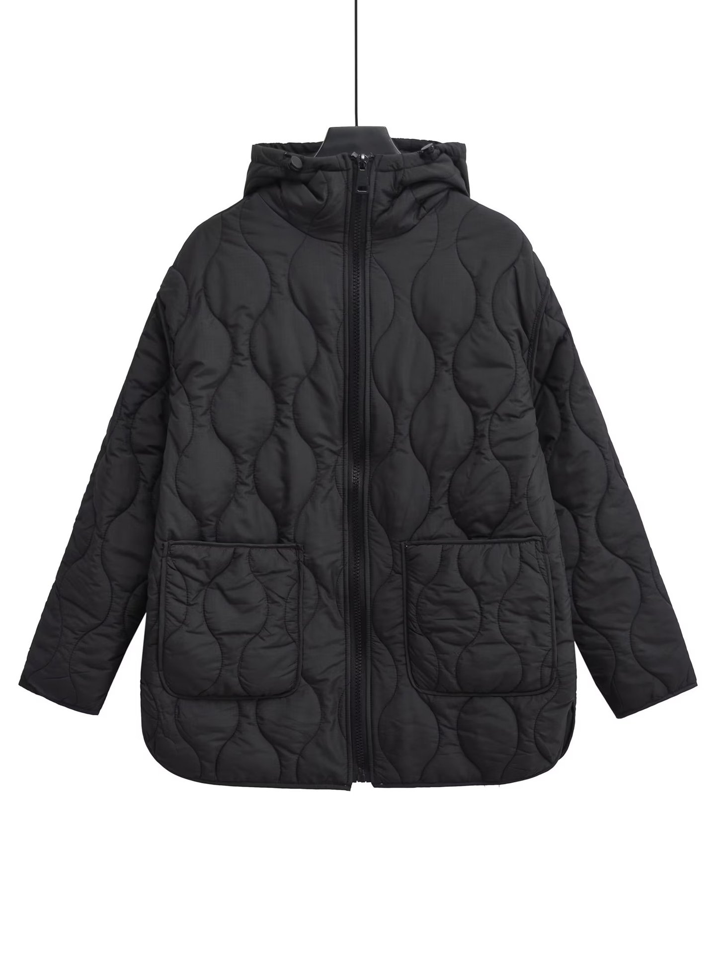 Amazon cross-border wholesale y2g winter lazy style cotton-padded coat mid-length quilted hooded cotton-padded coat wholesale for women