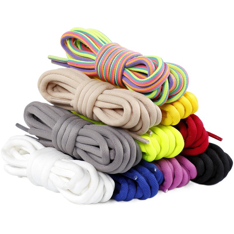 Bold round shoelaces black and white color sports white shoes basketball shoes dad shoes casual shoes rope manufacturers wholesale