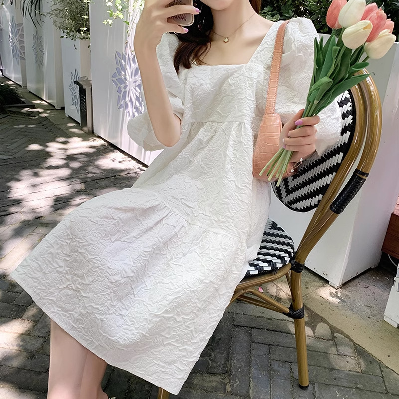 Picture of Maternity Dress Summer Dress Short-sleeved Elegant Outer Wear Loose All-match plus size Spring Fashion High-end Sense Midi dress