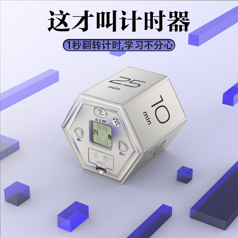 2023 Amazon Popular Hexagonal Flip Timer Time Manager Timer Ebay New Timer