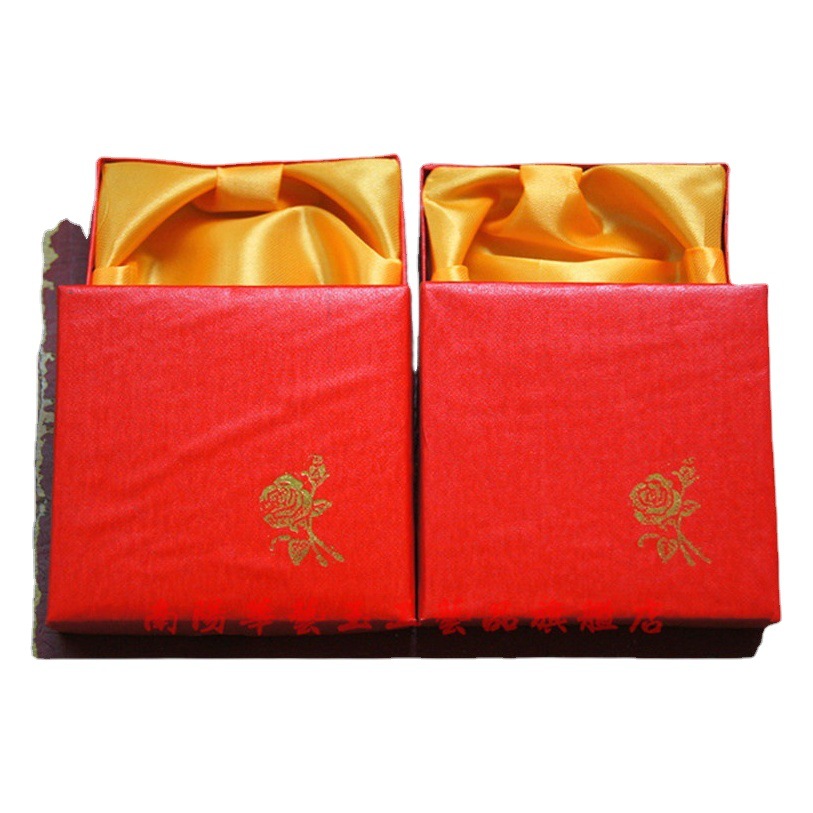 Red Square Paper Box Packaging Jade Flower Bracelet Box Rose Bracelet Paper Box Simple Packaging Box