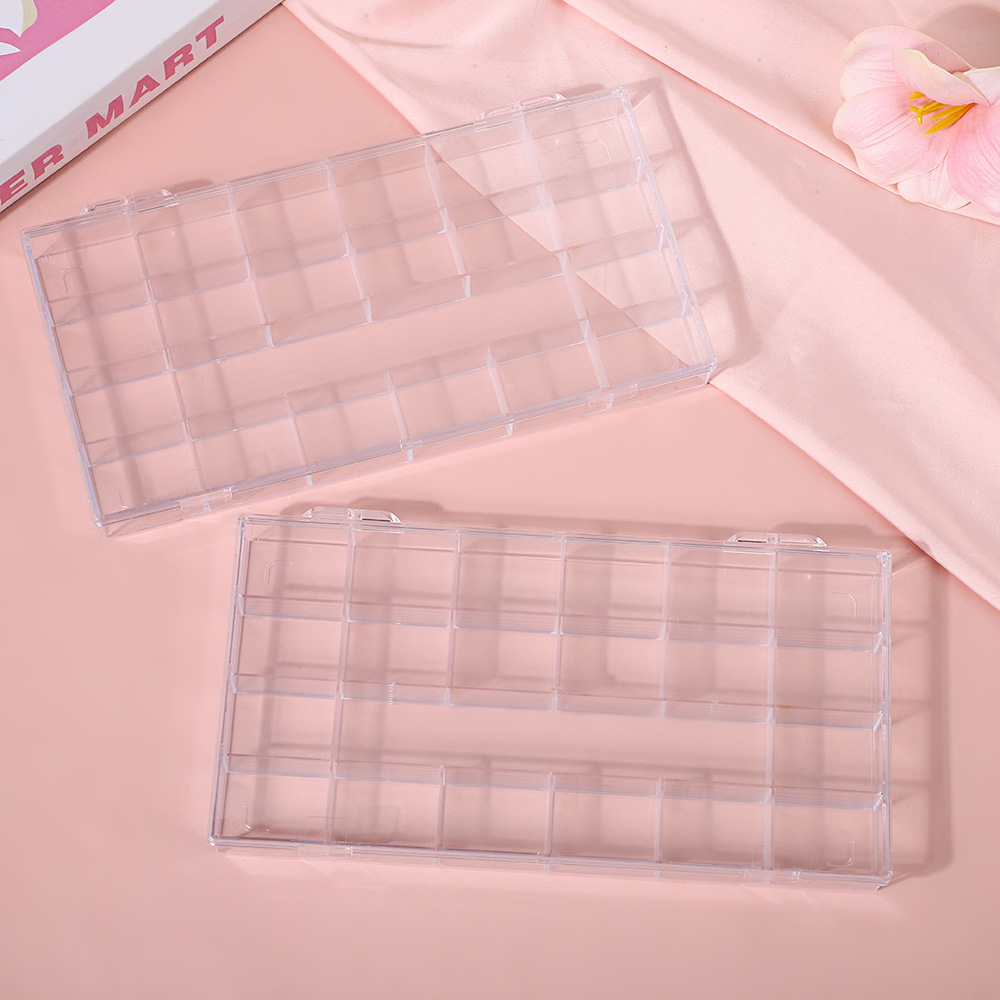 Fashion nail art sequins transparent compartment storage box desktop packaging jewelry box earrings ring necklace jewelry