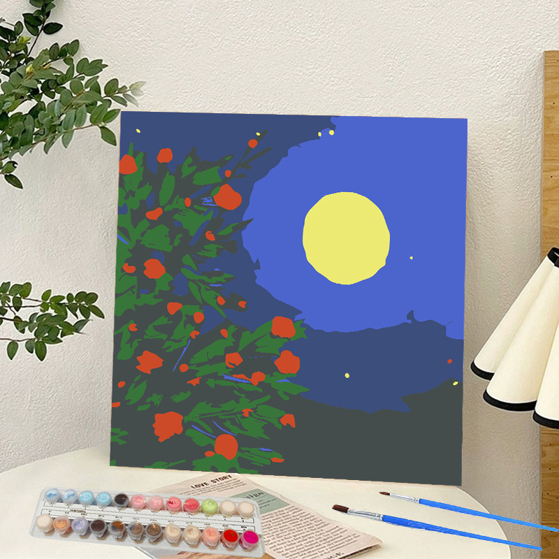 Picture of Digital oil painting landscape Dafen village hand-painted mathematical oil painting coloring painting oil painting flowers flower oil painting wholesale