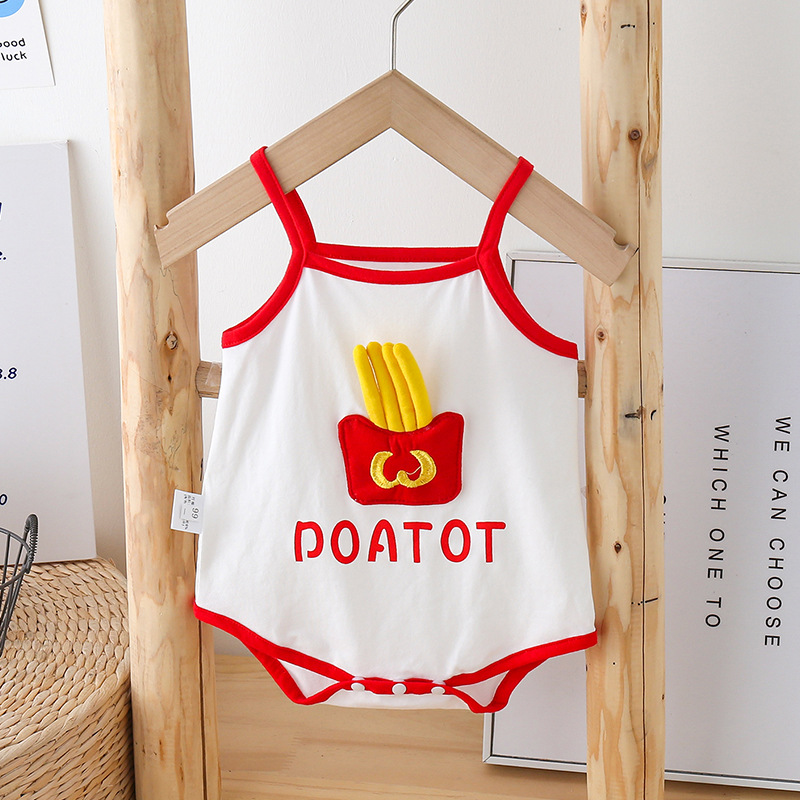 2024 Summer Baby Sling Bag Fart Clothes Summer Thin Triangle Ha Clothes Super Cute Baby Clothes Pajamas Baby Clothes