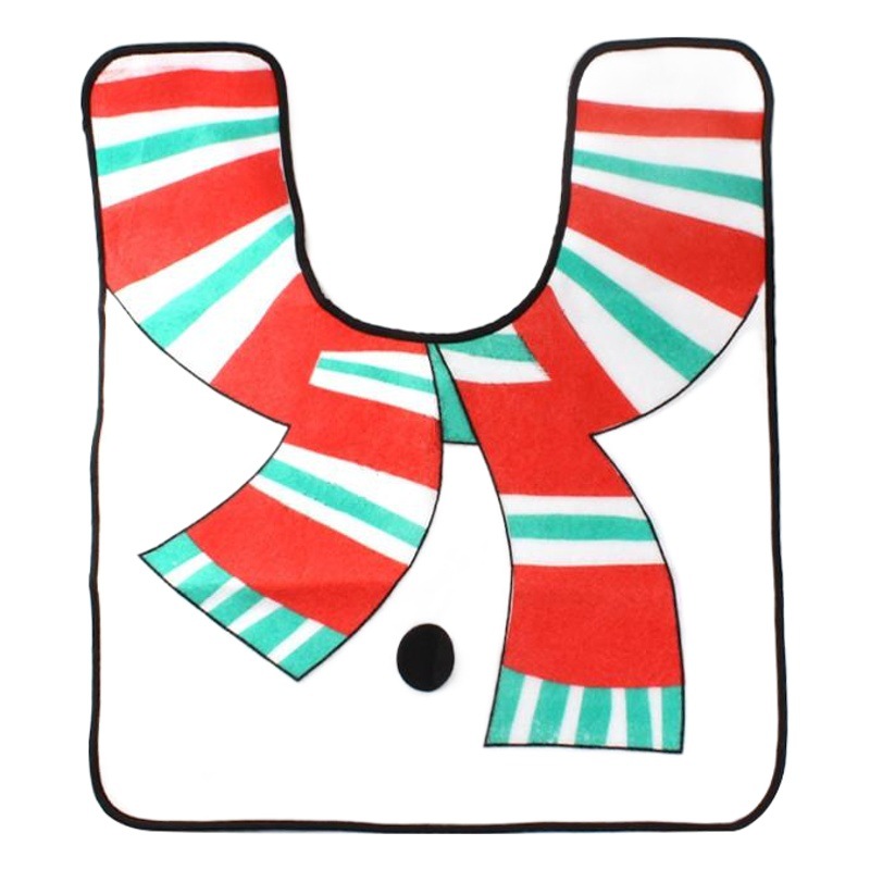 A variety of Christmas snowman toilet set + floor mat + water tank cover + tissue set Christmas decorations old man toilet set