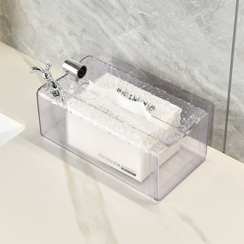 Picture of High-end Decorative Living Room Tissue Box Light Luxury Bedroom Creative Simple Paper Box Wall-mounted Toilet Storage Box