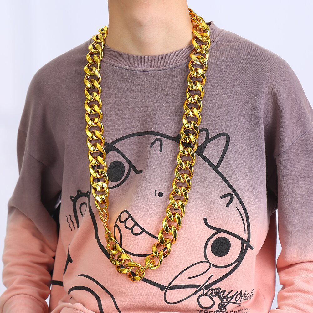 Picture of Hip Hop Simulation Big Gold Chain Men's Gold Plastic Necklace Performance Props Social Super Thick Exaggerated Gold Necklace