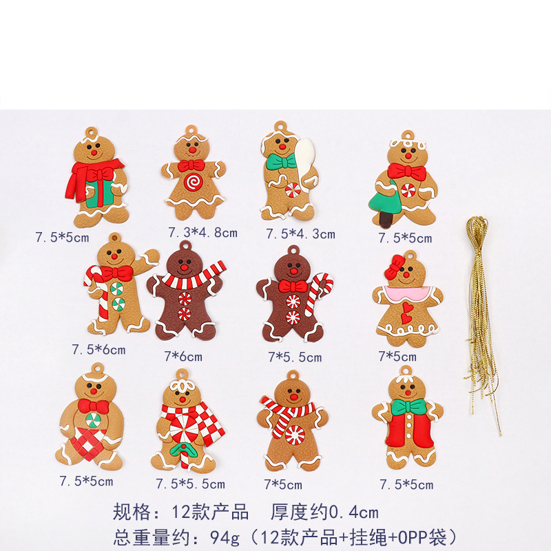 Picture of 2024 New Christmas Tree DIY Pendant Gingerbread Man Twelve Source Manufacturer Christmas Scene Arrangement Pendant