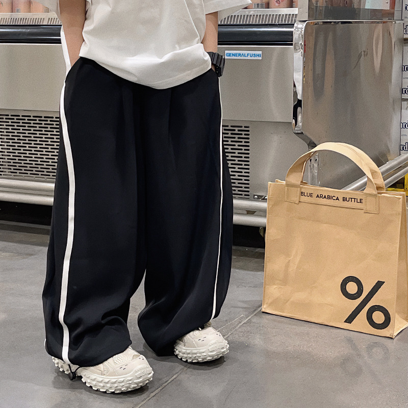 Boys' Summer Anti-mosquito Pants 2024 New Children's Thin Western Style Boys' Wide-leg Sports Pants Straight Trousers Trendy Brand